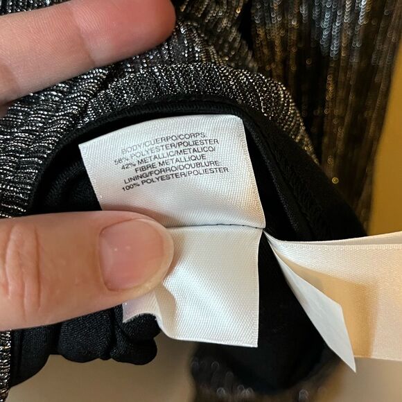 Nine West Metallic-Threaded Blouson-Sleeve Top Size Medium - Picture 10 of 11